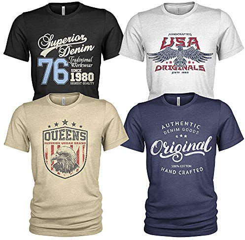 Herren T-Shirt Pack 4er Pack Lässiges T Shirt für Herren mit O-Ausschnitt