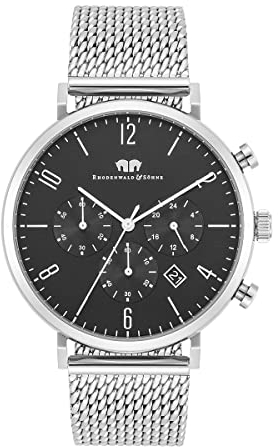 Rhodenwald & Söhne Herren Uhr analog Japan Quarzwerk mit Edelstahl Silber Armband 10010361