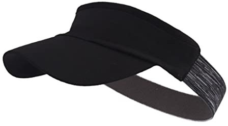 VECRY Damen Sonne Visierkappe für Laufen und Sport - Herren Golf Tennis Schnell Trocknende Hüte (M,Elastisch-Schwarz)