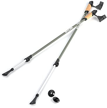 Silva Walking Poles Aluminum - Trekking Poles with Adjustable Length 105-140 cm - Hiking Poles with Rubber Handles - Hiking Stick with Adjustable Wrist Glove - Walking Poles for Men, Women, Seniors