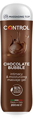 CONTROL Bubble Chocolate Gel Massaggio 3 in 1 All'aroma di Cioccolato con 98,1% di ingredienti naturali - 100% Made in Italy - 200 ml