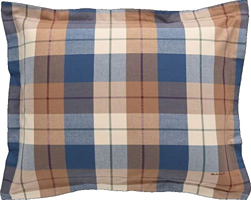 GANT Flannel Check Kissenbezug einzeln Farbe Deep Blue Größe 40x80