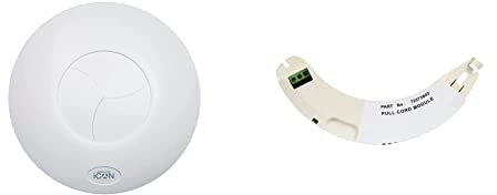 Airflow iCON ECO 15 240V 100mm Extractor Fan Outlet, White & 72573602 iCON PCM Plug-in Pull-Cord Module for 230V Fan,White