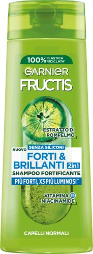Garnier Fructis 2-in-1-Shampoo für normales Haar, kräftiges und glänzendes Haar, mit Grapefruit-Extrakt und Vitamin B6, stark und glänzend, 250 ml