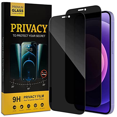 Verco Sichtschutz Full Screen Privacy Glas für iPhone 12 Mini Panzer Schutz Glas Folie Anti-Spy Schutzfolie, 2 Stück