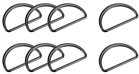 sourcing map 15 Stück Metall D Ringe Schnalle 40mm(1.57) 2.6mm Dicke Geschweißte D-Ringe Schnalle für Gurtband Nähen Kleidung Bänder Taschen Gürtel DIY Zubehör Dunkel Grau