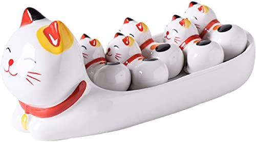 JOPLAX Repose-Baguettes en Céramique Chat Porte-Baguettes Baguettes Porte-Baguettes Chat Porte-Bonheur Fourchette Couverts Supports Supports De Rangement Support