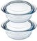 Ôcuisine® Casserole Glass Round Dishes with Handles Oven Safe - Freezer Safe - Microwave Safe Borosilicate Glass Made in France (Set of Two 2.1LT)