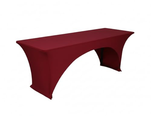 TexDeko® Stretch Biertischhussen für Bierzeltgarnitur strapazierfähig (nur Biertisch) 220 x 70cm Bordeaux Festzeltgarnitur | verstärkte Beintaschen ÖKO-TEX Zertifiziert bügelfrei waschbar