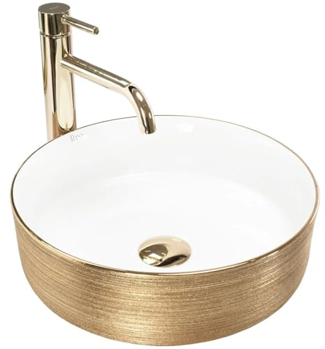 GTM Design Aufsatzwaschbecken Modern Waschbecken ohne Hahnloch - Elegant Aufsatzwaschbecken Oval für Badezimmer und Gäste WC - nur Bad Waschbecken - Modell 4