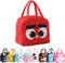Runmeihe Bolsa Nevera Pequeña Para Niños Niñas Niños Estudiantes, Lunch Bag Reutilizable con Aislamiento,Pequeñas Bolsas de Almuerzo Impermeables Plegables para Viajes Picnic Escuela (Red Birds)