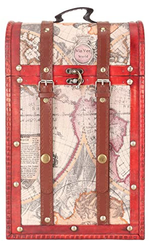 Weinbox, 2 Flaschen, Antike Weinflaschenbox Mit Deckel Und Griff, Reise-Wein-Geschenkbox, Handgefertigte Premium-Weintragetasche Für Heimbar-Dekoration Und Weinsammlung
