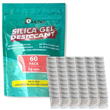 2g Silica Gel Sachets | 60 Desiccant Bags | Helps to Stop Damp, Mould, Mildew and Condensation