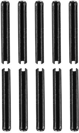 DTGN 3.3mm x 25mm(DxL) Scanalato Molla Perno - 20pz - Ottimo per Casa Macchina Fissaggio - Carbonio Acciaio Molla Tassello Tensione Rotolo Perno - Nero
