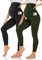 TNNZEET Umstandsleggings Damen Umstandsmode Blickdicht Schwangerschaft Leggings Umstandshose Lang mit Taschen für Yoga(Schwarz/Armee Grün,L)