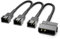 deleyCON 20cm 4-Pin Molex 12V auf 3x3-Pin Lüfterkabel - Lüfteradapter Lüfterkabel für Prozessor- und Gehäuselüfter - Verlängerung Netzteil Lüfter Kabel Schwarz