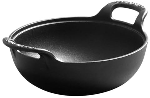 BIUDECO Cast Iron Saucepan for Home Cooking Cast Iron Skillet Side Handles for Frying and Stewing