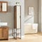 [en.casa] Hochschrank Namsskogan Badezimmerschrank schmaler Badschrank Aufbewahrungsschrank Beistellschrank Badregal 160x24x30cm Walnussoptik