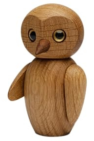 Spring Copenhagen Clever - Charmante Eulenfigur | Holzfigur | 6 x 5 x 10 cm | Heimdekoration | Wohnzimmer | Holz (FSC-Eiche) | Holzfigurinen Kollektion | Design von Chresten Sommer