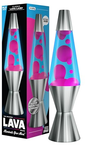 The Original Lava® Lamp - 14.5 Techno Chrome - Classic Liquid Motion Lamp - Pink Lava and Blue Liquid - Item #2097 (Amazon Exclusive)