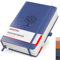 Smarpau A5 Notizbuch Liniert, Hardcover Leder Notizblock mit 320 Seiten zum Schreiben, 100gsm Dickes Papier, Lined Journal für Frauen Männer Arbeit Büro Schule Reisen, 14.5 x 21cm - Blau