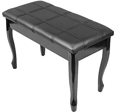 Klavierhocker aus Kunstleder, Deluxe Duet Artist-Klavierbank, Keyboardhocker mit fester Höhe und gepolstertem Ledersitz, 76 x 35 x 49 cm, perfekt für den privaten und professionellen Gebrauch,