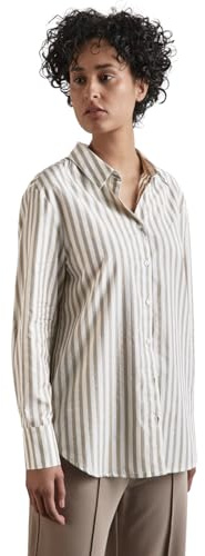 STREET ONE Blusa de Rayas para Mujer, Breezy Beige, 36