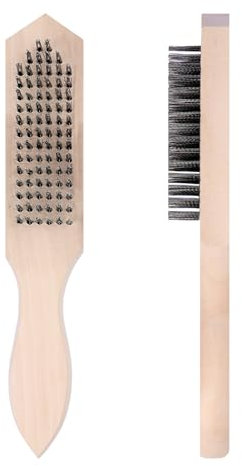 Hand Wire Brush,Wooden Wire Brush Set of 2,Stainless Steel Brush,Metal Rust Remover Brushes,For Rust Removal & Tool Automotive, Paint, Welding Slag Household Clean Metal Brush.