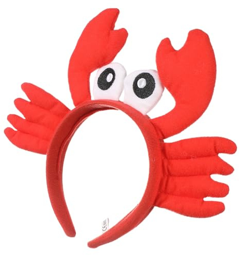 Rotes Krabbenaugen Stirnband aus Plüsch für Mädchen und Damen | Krabben Spielzeug, Karnevalskostüm Krabbe, Haarreif Witzig und Haarreifen Karneval