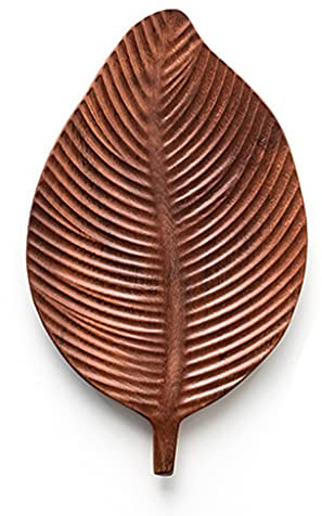 Vassoio in legno a forma di foglia, vassoio per frutta, piatto da dessert, pane giapponese, piatto in legno, stoviglie decorative
