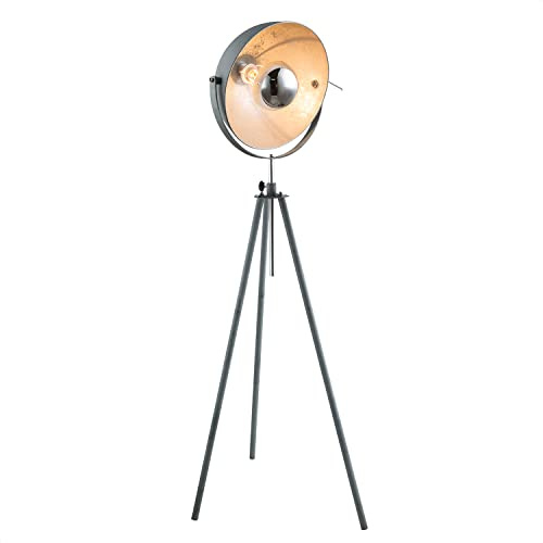 INNOVATE LED Stehleuchte Industrial Zement | Dreibein Stehlampe | Retro Studiolampe drehbar | Design Esszimmerlampe schwenkbar | Tripod Stativ | Vintage Studioleuchte
