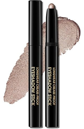 Erinde Champagne Glitzer Lidschatten Stift, Glitter Sekt Eyeshadow Stick Wasserfest & Langanhaltend, Creme Shimmer Crayon Eyeliner, Metallic Shimmer Augen Makeup Pen #09 Champagne Shimmer