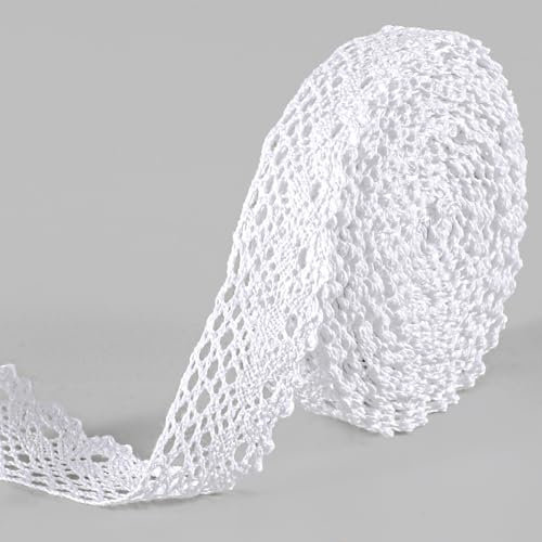 Spitzenband Beige, 27mm Spitzenborte Dekoband BordüRe Stoff Spitzenband Beige Vintage Spitze zum NäHen Spitze Geschenkband für Handwerk Hochzeit Scrapbooking Dekoration Geschenkbox