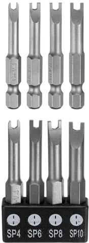 sourcing map 5pcs Y-Type Spanner Magnetic Screwdriver Insert Bits SP4/SP6/SP8/SP10 1/4 Hex Shank 2 Length Special Shaped U-ShapedPower Drill Bits with Bit Holder