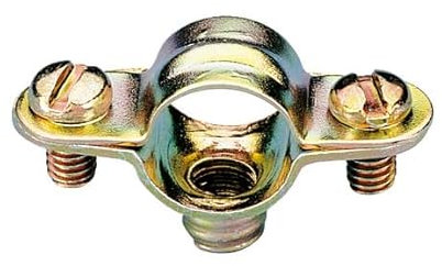Schlauchschellen, zweiteilig, 7 x 150 Tuy, 26 mm, perfekt für die Befestigung von Kupferrohren, gelb verzinkt, 50 Stück. Wurth
