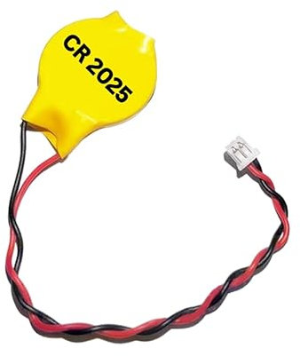 Eunicell - 1 x CR2025 CMOS 3V Lithium Button Coin Cell Battery with Molex 2-Pin Connector - Replacement Battery For Desktop Computers Laptops and Motherboards