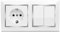 Enchufe de Schuko con Interruptor Doble, Enchufe de Pared, Toma de Corriente y Interruptor Doble, Enchufe y Interruptor para Montaje en Superficie, 10AX,16A,250V, Ideal para el Hogar y la Oficina