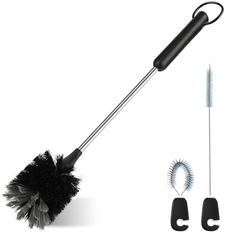 Cepillo de Botellas, Cepillo de Limpieza Botellas con Largo Mango, Juego de Cepillos de Limpieza Botellas para el Hogar - Cepillo de Mango Largo y Cepillo de Paja