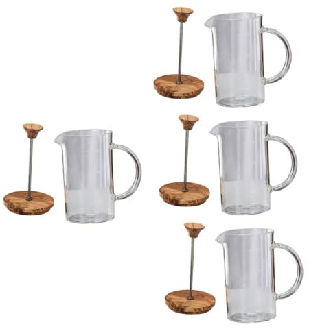 Cabilock 4pcs Professional Glass Press Maker Manual Coffee Press Pot Sturdy Drip Coffee Maker