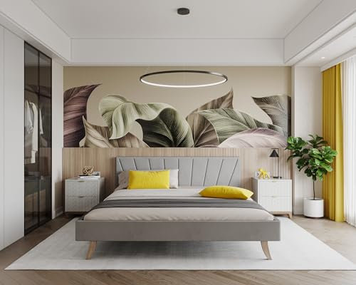 FDM Polsterbett mit Bettkasten 120x200 140x200 160x200 180x200 cm – Stauraumbett aus Bouclé, gepolstertes Kopfteil, Lattenrost & Metallrahmen, klappbar, Made IN EU (Grau, 120x200)