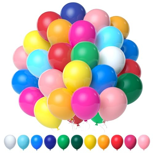 Elalove Palloncini Compleanno Set 110 27cm 11 Colori Palloncini Rosa Blu Scuro Lattice Palloncini Modellabili per Decorazioni Festa Matrimonio Baby Shower