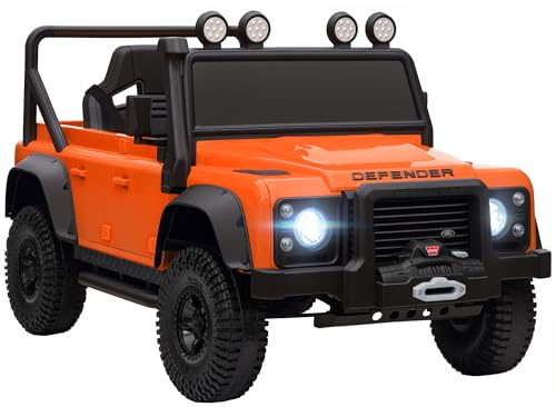 AIYAPLAY Auto elettrica per bambini, Land Rover Defender 110 SVX 12 V 7 Ah auto per bambini con telecomando, 2 motori, veicolo per bambini con start, soft stop, 4 ammortizzatori, clacson, MP3, luce