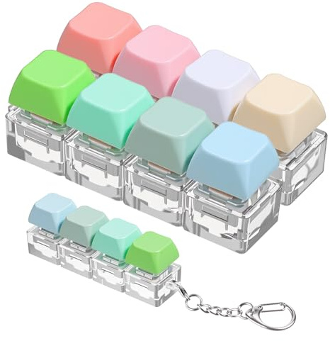 WJIAAA Tastatur Fidget Toys für Erwachsene,2 Stück Dekompression Tastatur Fidget Clicker Bunter Tastatur Fidget Tastenkappe Spielzeug für Dekompression Verbrauch Zeit
