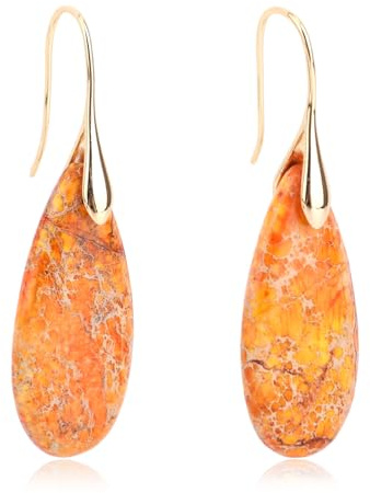 Mikovivi 2uds Pendientes de Piedra Natural, Pendientes Colgantes Piedras Naturales en Forma de Gota Agua Joyería Moderna para Mujer