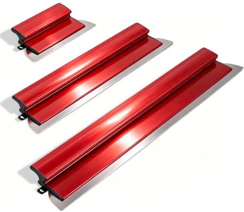 3 Teiliges Flächenspachtel Set, 25/60/80cm Spachtelwerkzeug | Spachtel Set mit Z-Griff, Multifunktionales Glättungsspatel Kit für Maler, Abbruch, Trockenbau und Putzarbeiten
