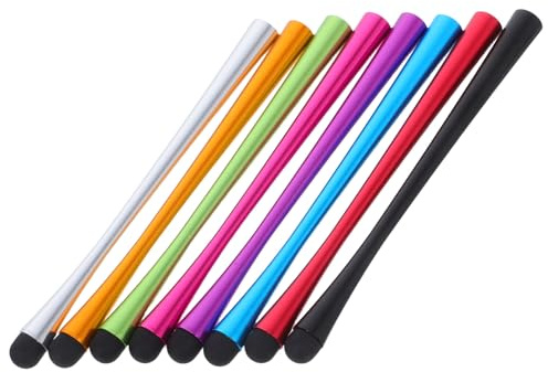 HYTROVE Stylets Capacitifs Fins pour Smartphone et Tablette, Lot de 8 Pièces Ergonomiques Surface Lisse, Adaptés Dessin la Prise de Notes Tactile Couleur Aléatoire