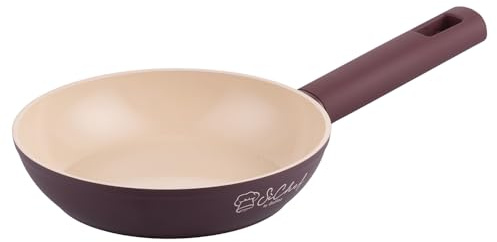GALILEO Padella Antiaderente in Ceramica, 18 cm, Alluminio, Induzione, Interno Beige, SìChef Tropea