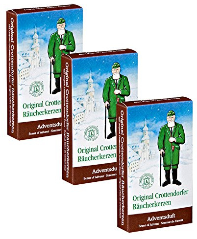 OLShop AG 3er Pack Crottendorfer Räucherkerzen Adventsduft 3 x 24 Stück, Räucherkegel, Weihnachtskerzen, Räucherpyramide