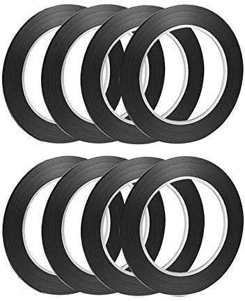KissDate Whiteboard Tape Grid Marking Tape, 3 mm Width Colored Self Adhesive Whiteboard Gridding Tape Chart Tape for Office Grid Marking (8pack black)