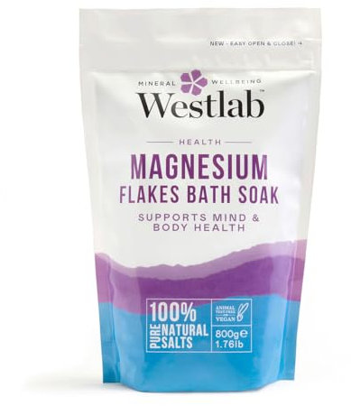Westlab Magnesium Flakes 1kg - Support Symptoms of Magnesium Deficiency. Soothe & Support Muscle Tension, Headaches, Insomnia, Fatigue & Cramps. Sports Injury Prevention and Rehabilitation.